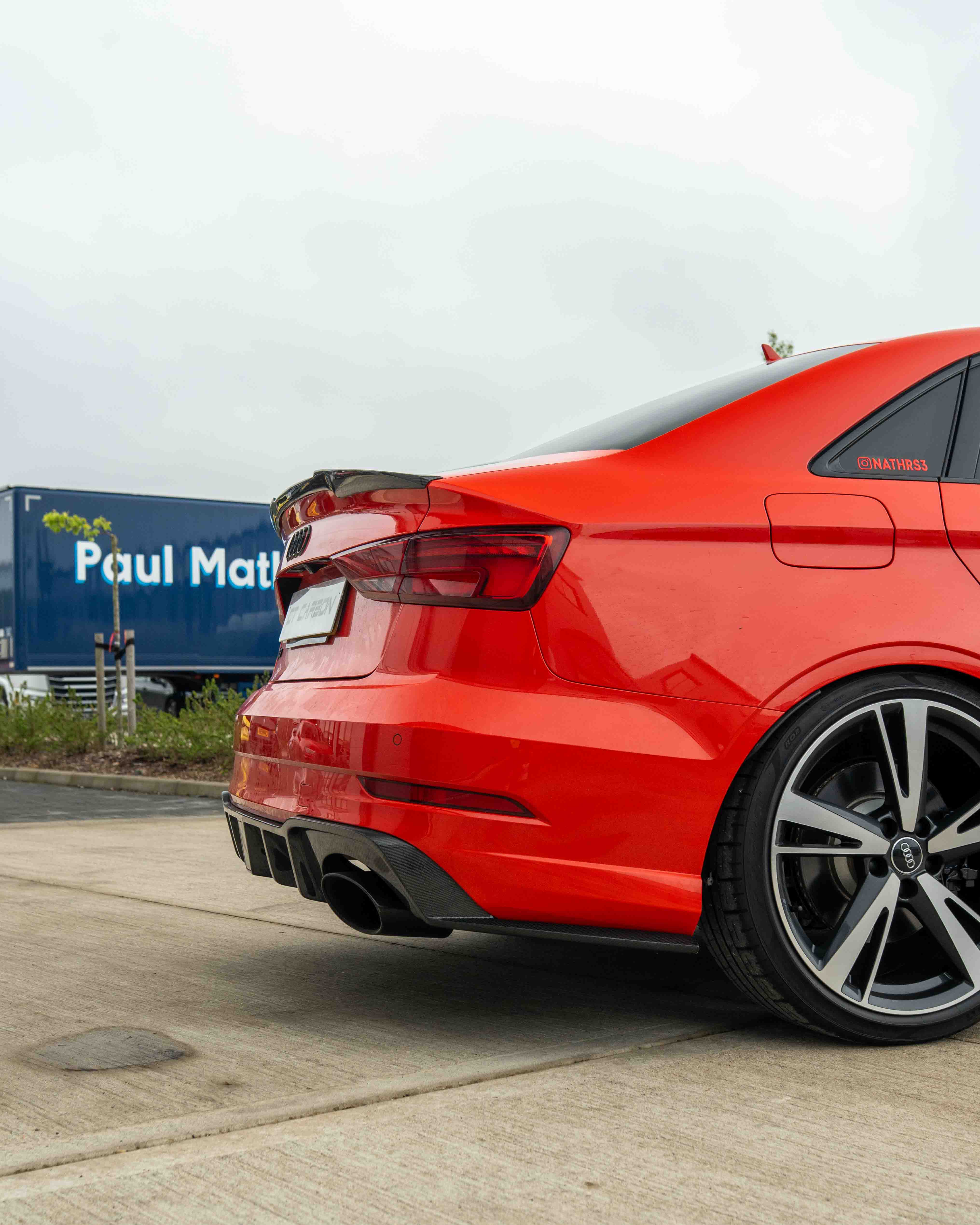 AUDI RS3 8V SALOON REAR CARBON DIFFUSER WITH DTM LIGHT - Image 8