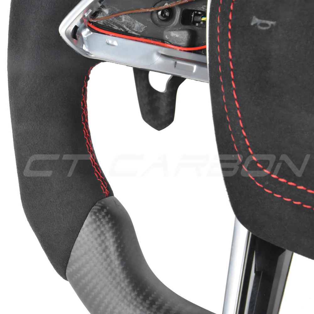 AUDI A6/S6/RS6 & A7/S7/RS7 C8 CARBON FIBRE / ALCANTARA FLAT BOTTOM CUSTOM STEERING WHEEL - Image 9