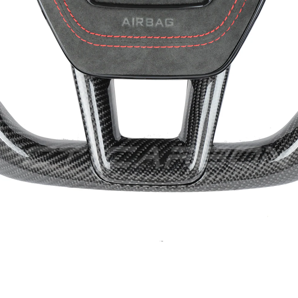 AUDI A6/S6/RS6 & A7/S7/RS7 C8 CARBON FIBRE / ALCANTARA GLOSS BLACK FLAT BOTTOM CUSTOM STEERING WHEEL - Image 4