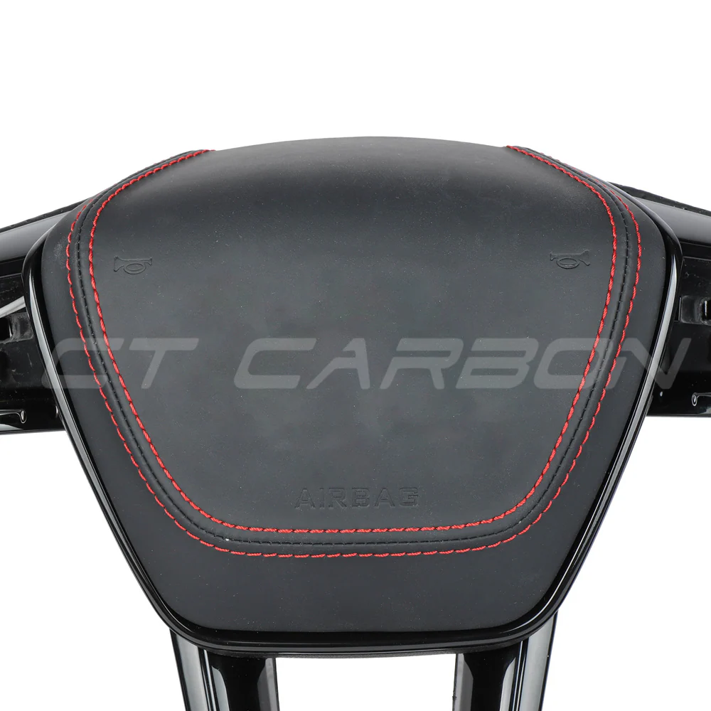 AUDI A6/S6/RS6 & A7/S7/RS7 C8 CARBON FIBRE / LEATHER LED FLAT BOTTOM CUSTOM STEERING WHEEL - Image 5