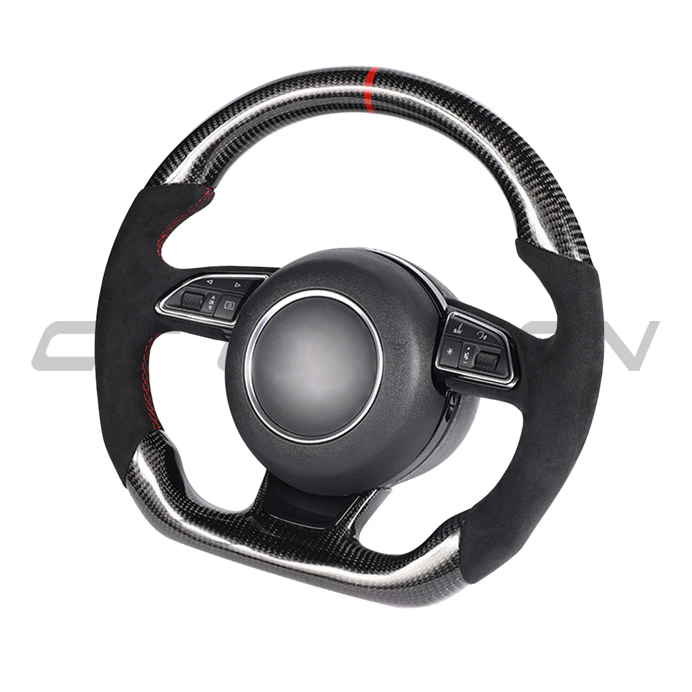 AUDI B8.5 8V PRE-FACELIFT CARBON FIBRE / ALCANTARA FLAT BOTTOM CUSTOM STEERING WHEEL - Image 2