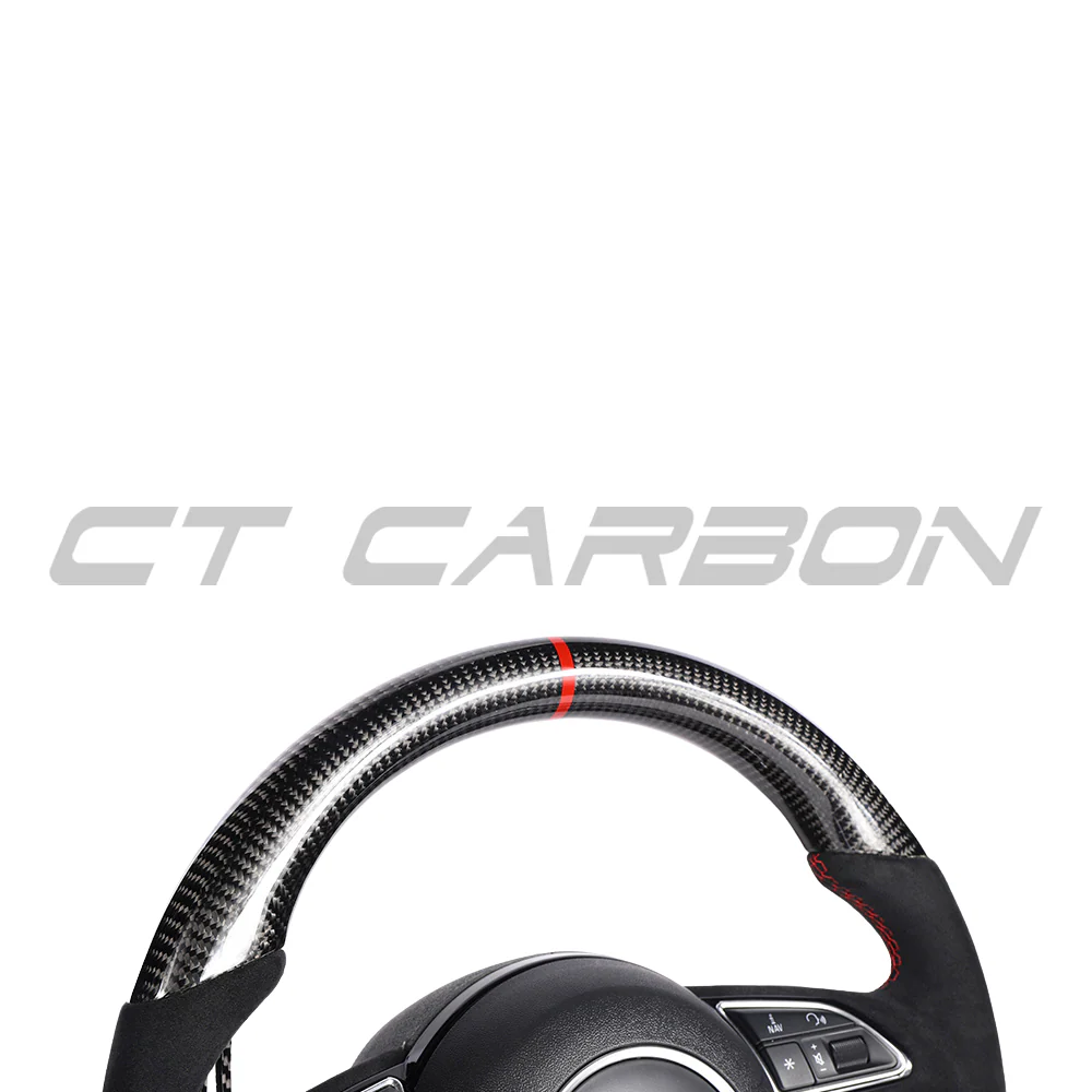 AUDI B8.5 8V PRE-FACELIFT CARBON FIBRE / ALCANTARA FLAT BOTTOM CUSTOM STEERING WHEEL - Image 4