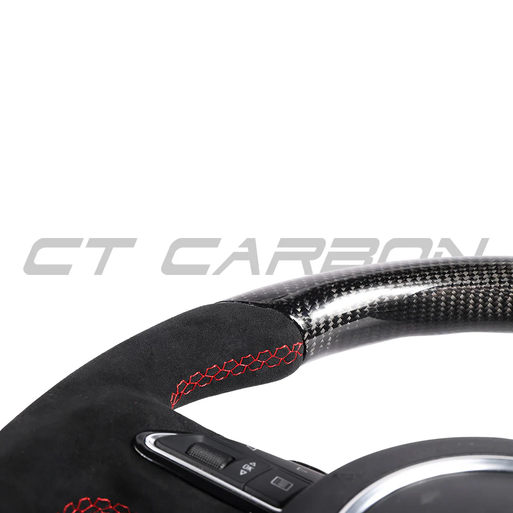 AUDI B8.5 8V PRE-FACELIFT CARBON FIBRE / ALCANTARA FLAT BOTTOM CUSTOM STEERING WHEEL - Image 5