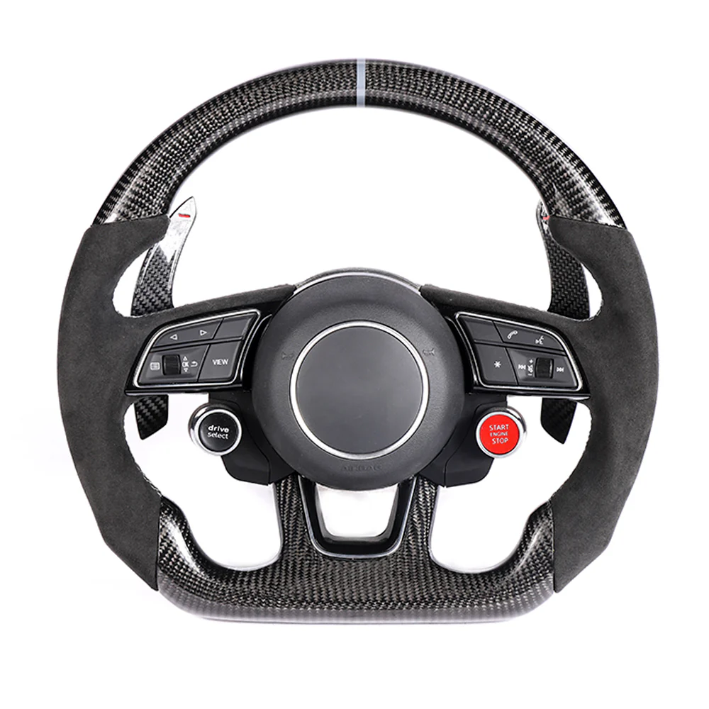 AUDI B9 & 8V 2016-2024 CARBON FIBRE / ALCANTARA FLAT BOTTOM CUSTOM STEERING WHEEL - Image 2