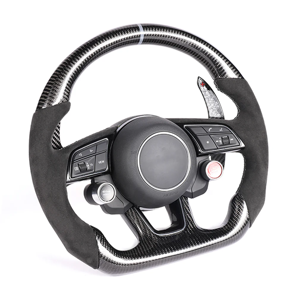 AUDI B9 & 8V 2016-2024 CARBON FIBRE / ALCANTARA FLAT BOTTOM CUSTOM STEERING WHEEL - Image 4