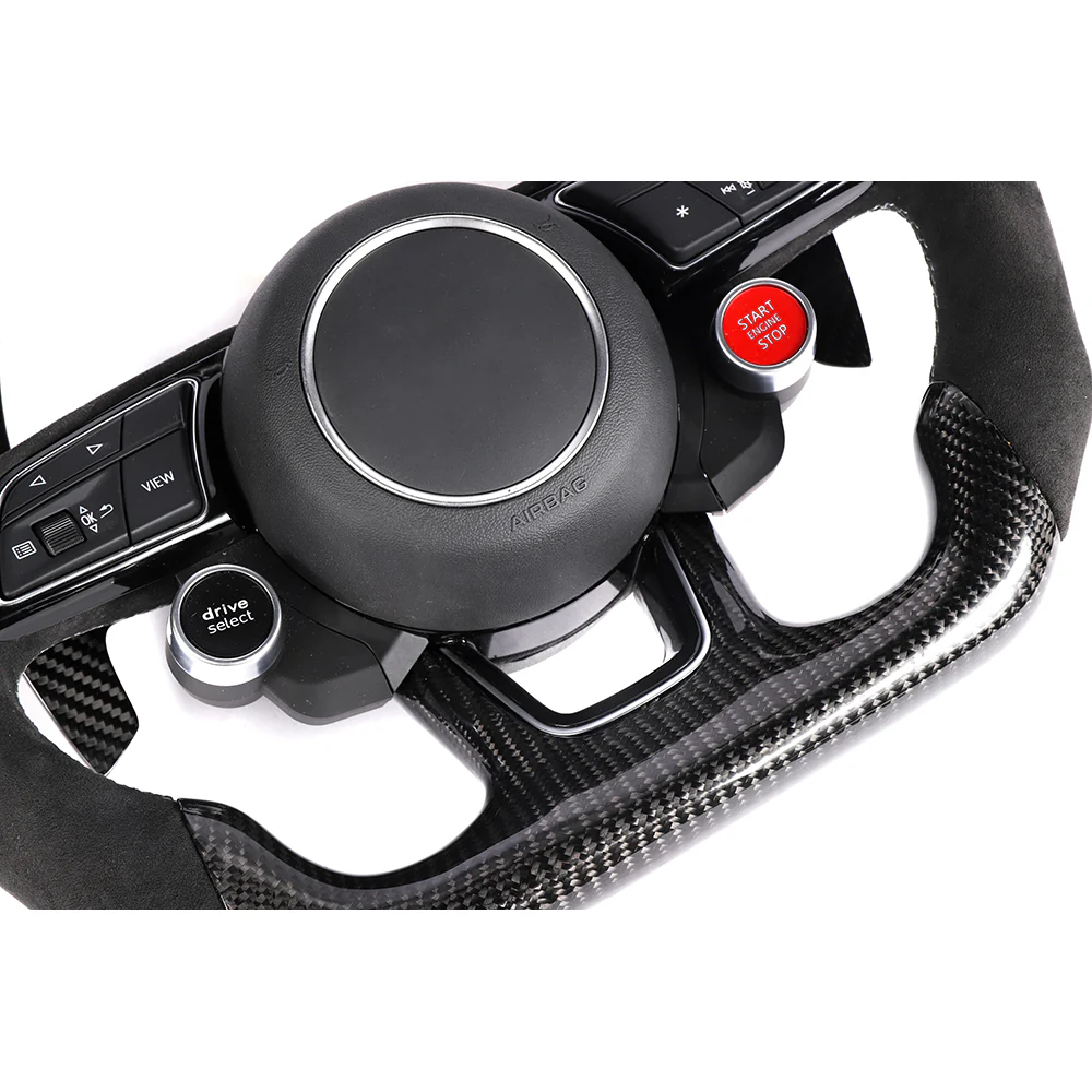 AUDI B9 & 8V 2016-2024 CARBON FIBRE / ALCANTARA FLAT BOTTOM CUSTOM STEERING WHEEL - Image 7