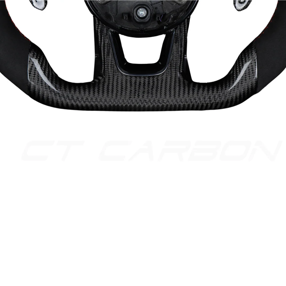 AUDI B9 CARBON FIBRE / ALCANTARA LED FLAT BOTTOM CUSTOM STEERING WHEEL - Image 3