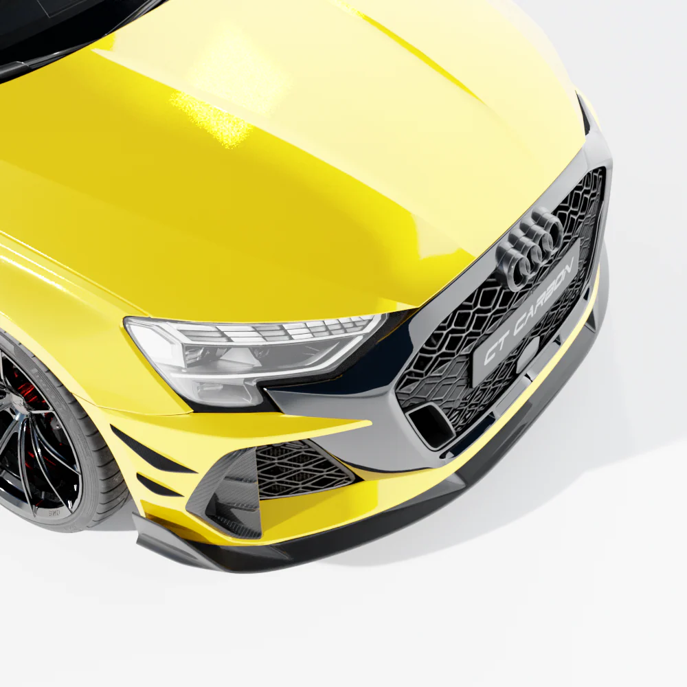 AUDI RS3 8Y 2025+ CARBON FIBRE FRONT BUMPER CANARDS - CT DESIGN - Image 3