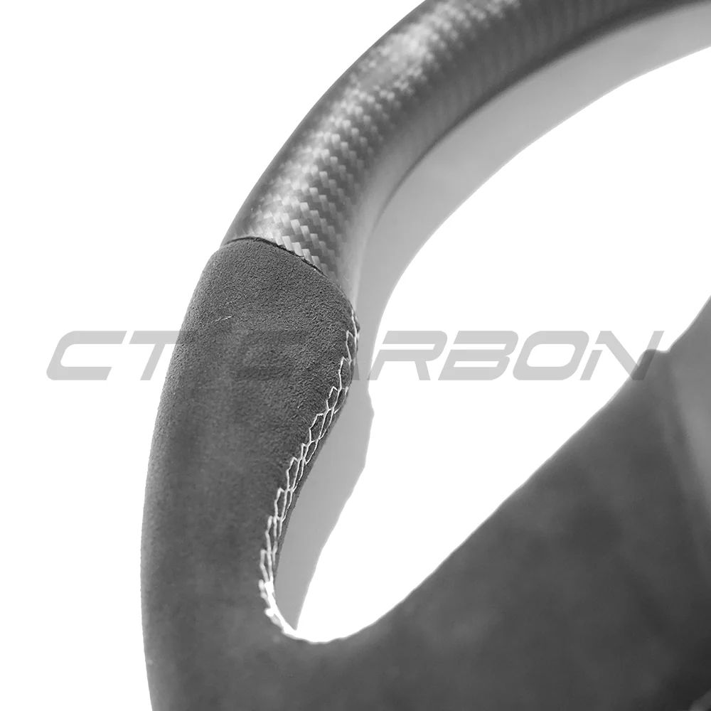 AUDI RS6/RS7 C8 MATTE CARBON FIBRE & ALCANTARA FLAT BOTTOM CUSTOM STEERING WHEEL - Image 2