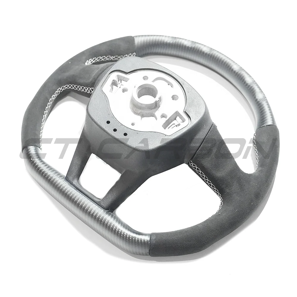 AUDI RS6/RS7 C8 MATTE CARBON FIBRE & ALCANTARA FLAT BOTTOM CUSTOM STEERING WHEEL - Image 5