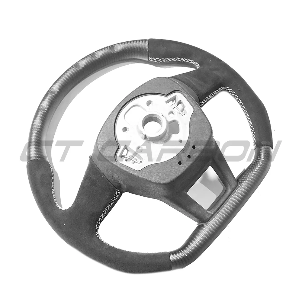 AUDI RS6/RS7 C8 MATTE CARBON FIBRE & ALCANTARA FLAT BOTTOM CUSTOM STEERING WHEEL - Image 6