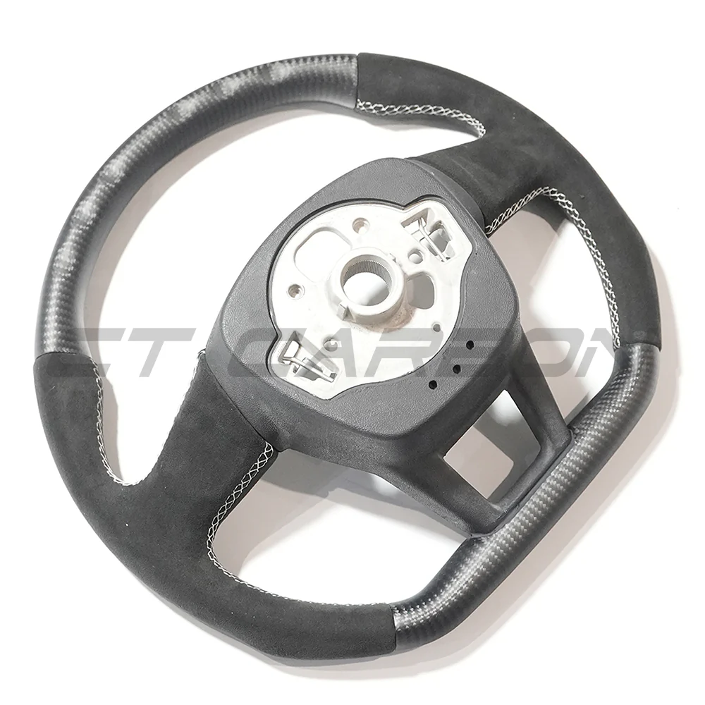 AUDI RS6/RS7 C8 MATTE CARBON FIBRE & ALCANTARA FLAT BOTTOM CUSTOM STEERING WHEEL - Image 7