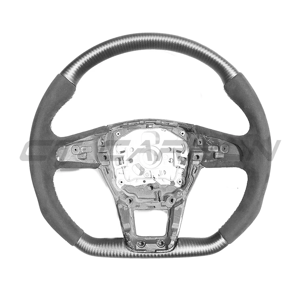 AUDI RS6/RS7 C8 MATTE CARBON FIBRE & ALCANTARA FLAT BOTTOM CUSTOM STEERING WHEEL - Image 9