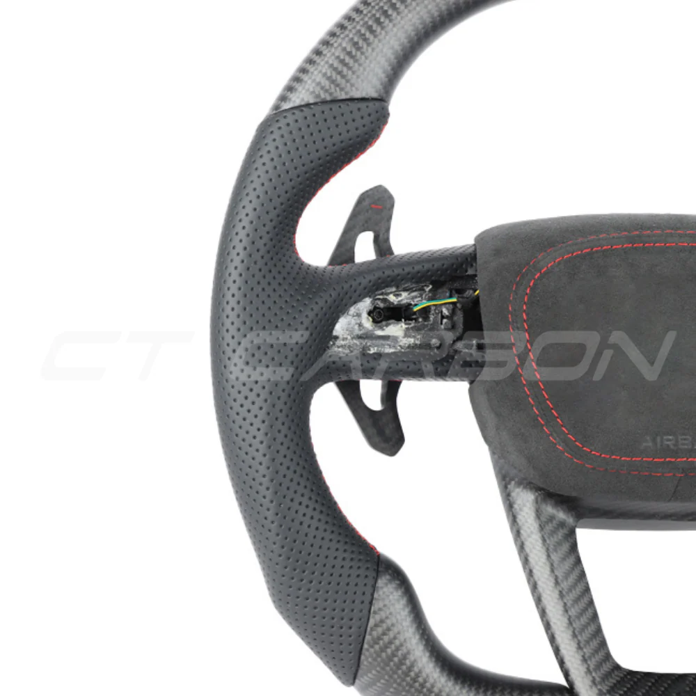 AUDI A6/S6/RS6 & A7/S7/RS7 C8 CARBON FIBRE / LEATHER FLAT TOP AND BOTTOM CUSTOM STEERING WHEEL - Image 9