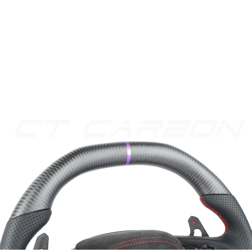 AUDI RSQ8 CARBON FIBRE / LEATHER FLAT TOP AND BOTTOM CUSTOM STEERING WHEEL - Image 10