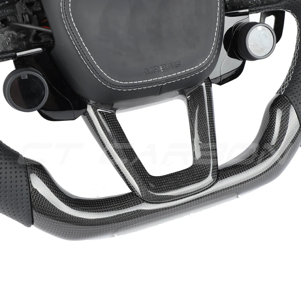 AUDI RSQ8 LEATHER / CARBON FIBRE WITH SWITCHES FLAT BOTTOM CUSTOM STEERING WHEEL - Image 5