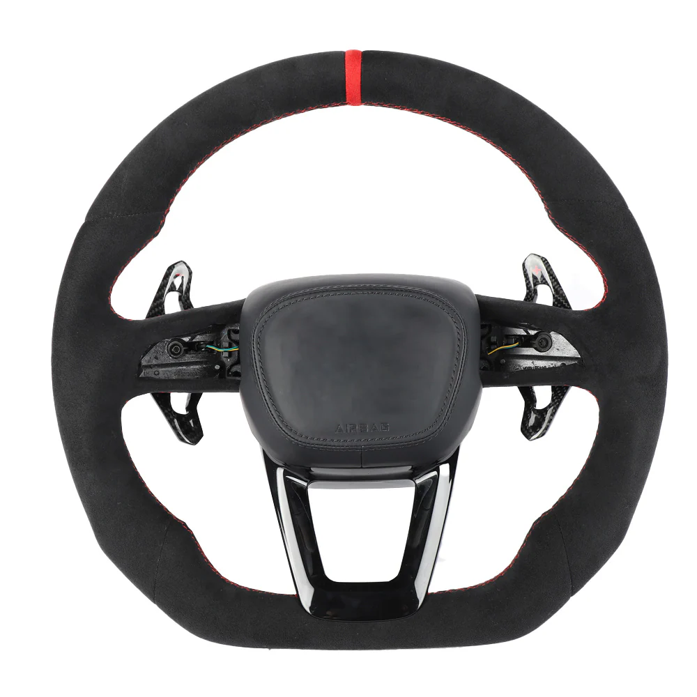 AUDI RSQ8 FULL ALCANTARA FLAT BOTTOM CUSTOM STEERING WHEEL