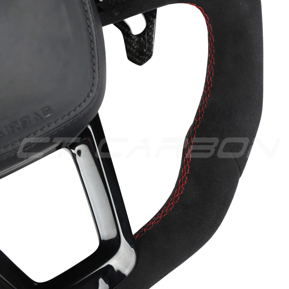 AUDI RSQ8 FULL ALCANTARA FLAT BOTTOM CUSTOM STEERING WHEEL - Image 11