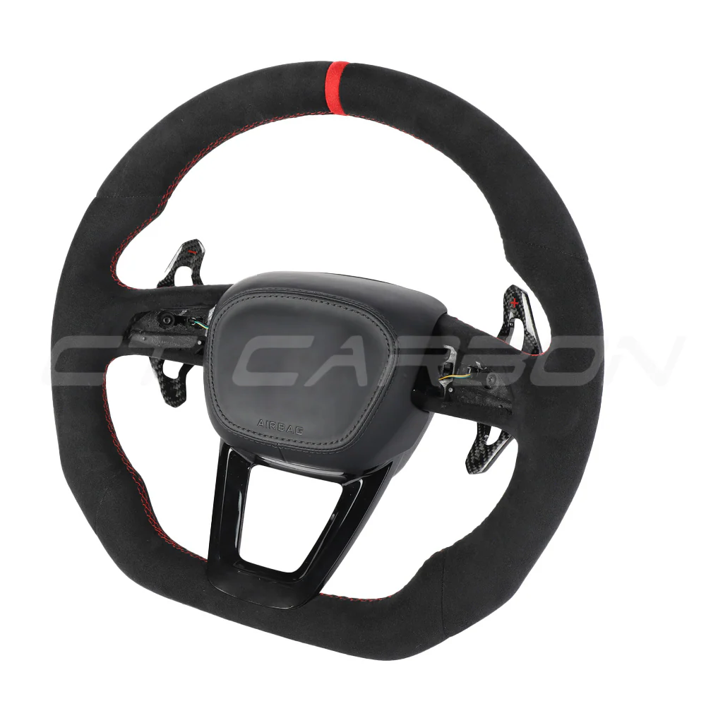 AUDI RSQ8 FULL ALCANTARA FLAT BOTTOM CUSTOM STEERING WHEEL - Image 2