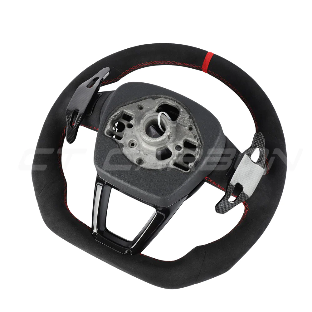 AUDI RSQ8 FULL ALCANTARA FLAT BOTTOM CUSTOM STEERING WHEEL - Image 6