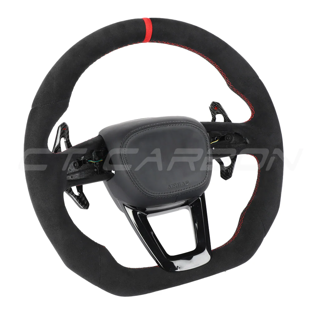 AUDI RSQ8 FULL ALCANTARA FLAT BOTTOM CUSTOM STEERING WHEEL - Image 7