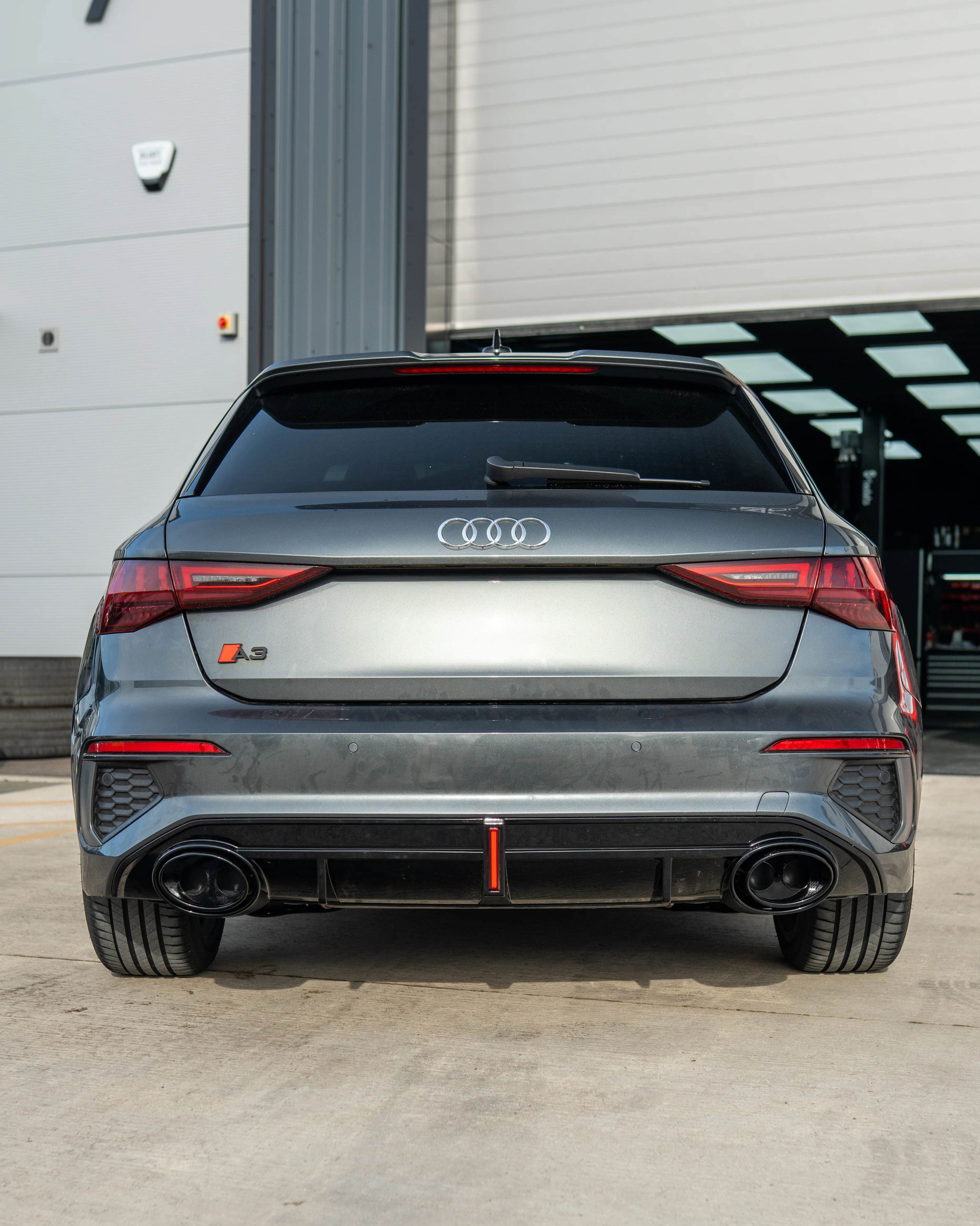 AUDI S3/A3 8Y S-LINE GLOSS BLACK DIFFUSER WITH TIPS & LED LIGHT - Image 7