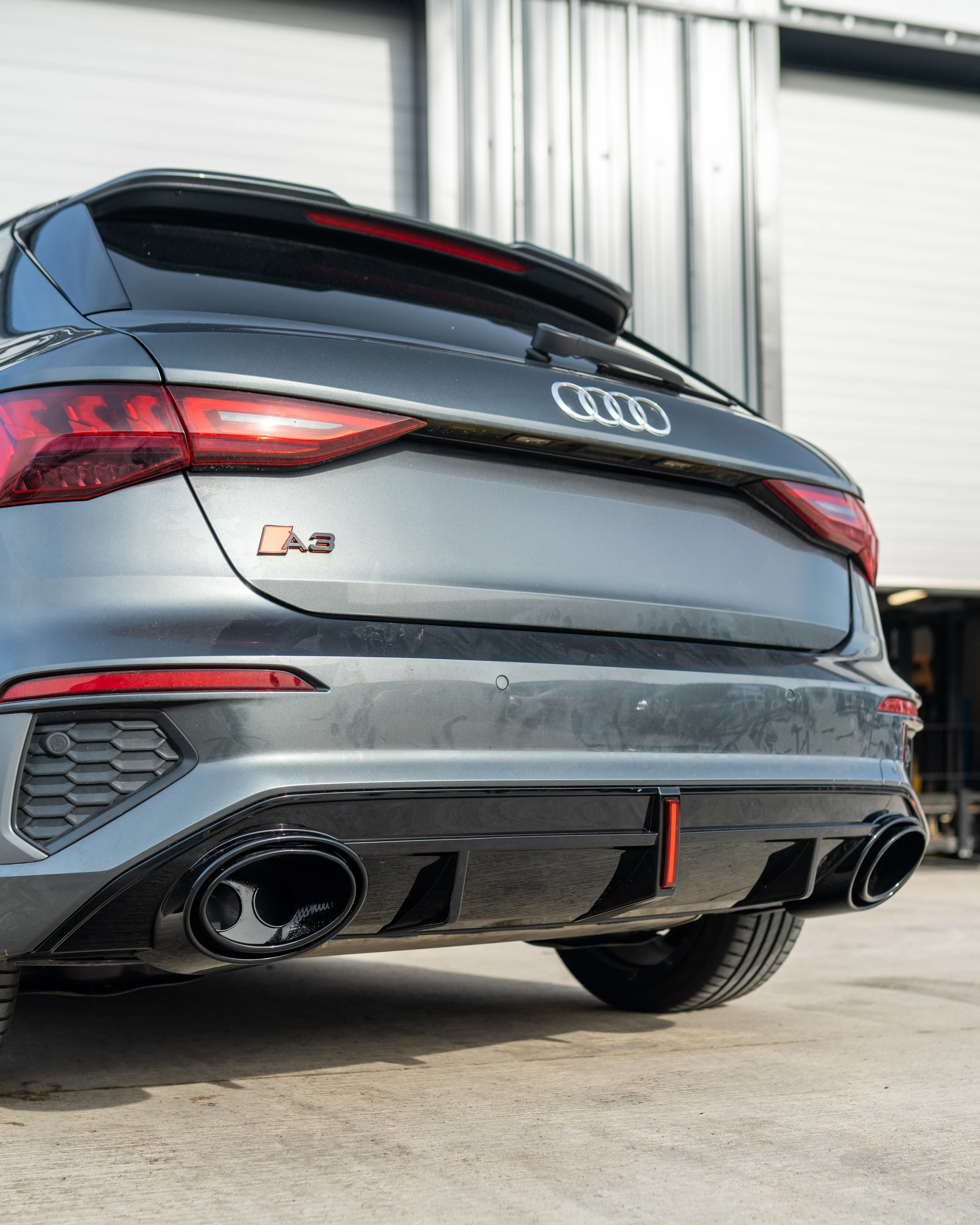 AUDI S3/A3 8Y S-LINE GLOSS BLACK DIFFUSER WITH TIPS & LED LIGHT - Image 8