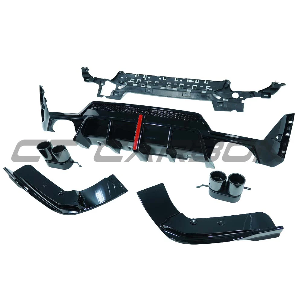 BMW 3 SERIES G20/G21 GLOSS BLACK LCI DIFFUSER (ROUND TIPS) - Image 2