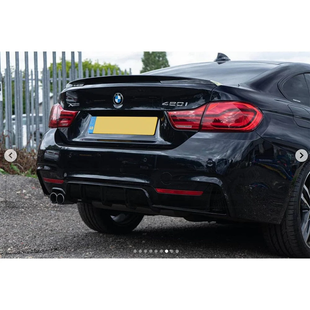 BMW 4 Series F32/F33/F36 GLOSS BLACK TWIN LEFT EXIT EXHAUST DIFFUSER - Image 2