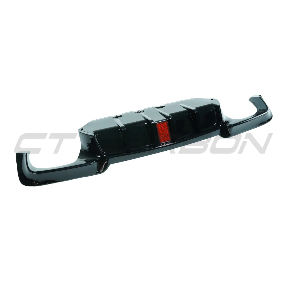 BMW 5 SERIES F10/F11 2011-2017 GLOSS BLACK DIFFUSER - QUAD TIP & LED - Image 2
