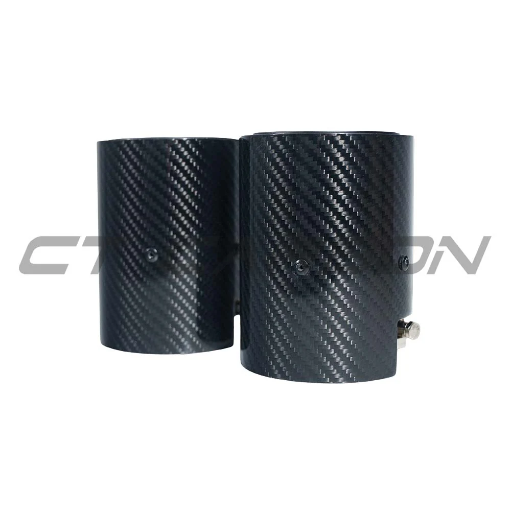 BMW F20/F21/F22/F23/F30/F31/F32/F33 CARBON EXHAUST TIPS - MATTE BLACK (SET OF 2) - Image 2