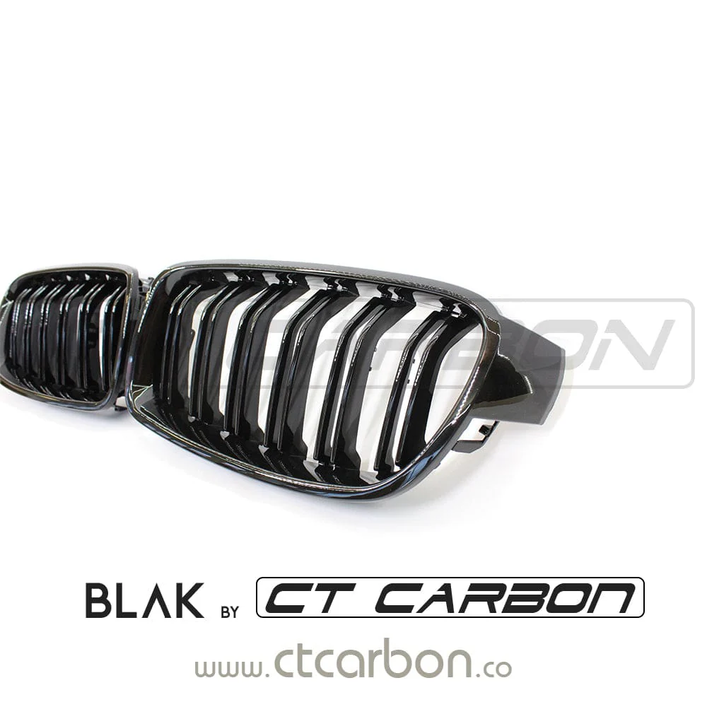 BMW F30/F31 3 SERIES BLACK DOUBLE SLAT GRILLES - BLAK BY CT CARBON - Image 4
