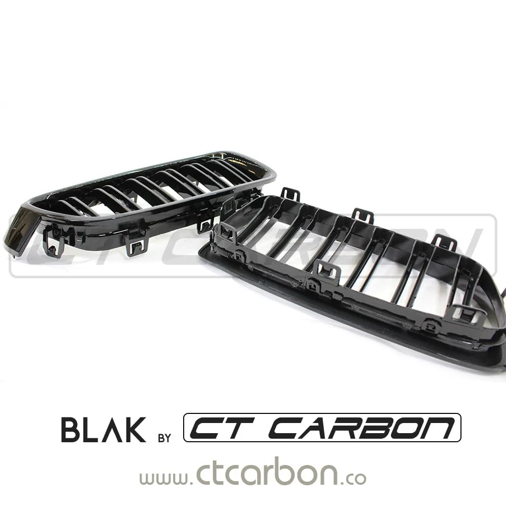 BMW F30/F31 3 SERIES BLACK DOUBLE SLAT GRILLES - BLAK BY CT CARBON - Image 9