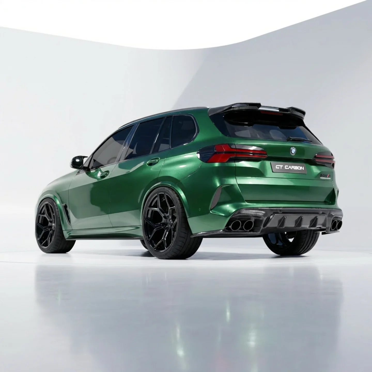 BMW F95 X5M 2019+ CARBON FIBRE DIFFUSER WITH CORNERS - CT DESIGN