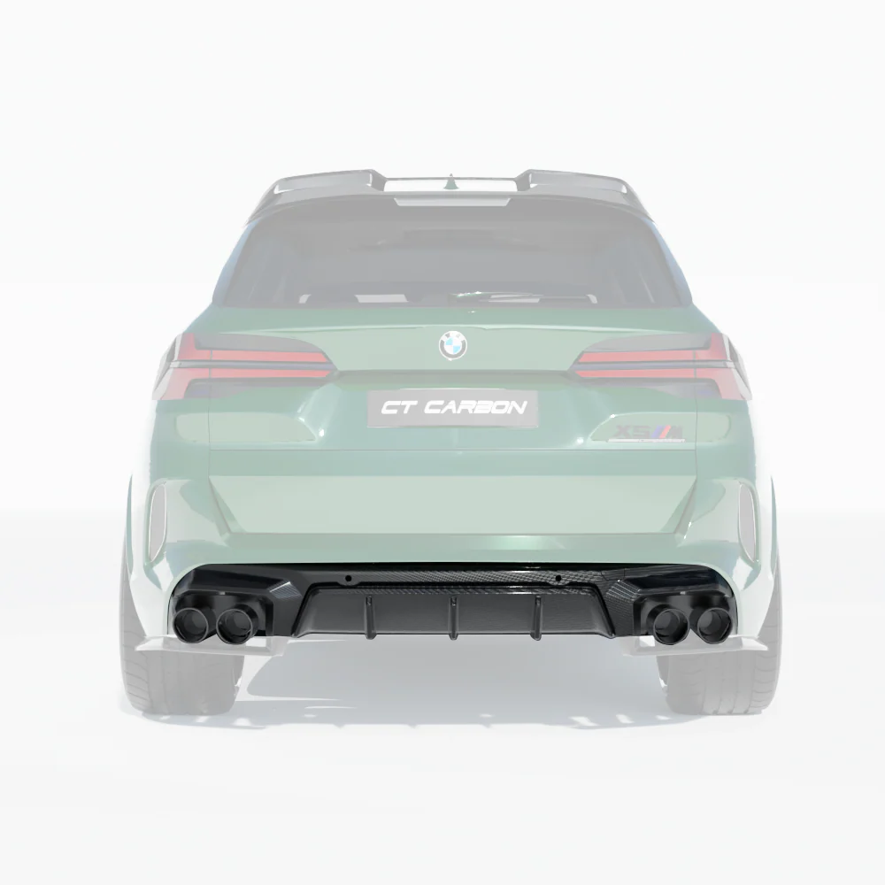 BMW F95 X5M 2019+ CARBON FIBRE DIFFUSER WITH CORNERS - CT DESIGN - Image 2