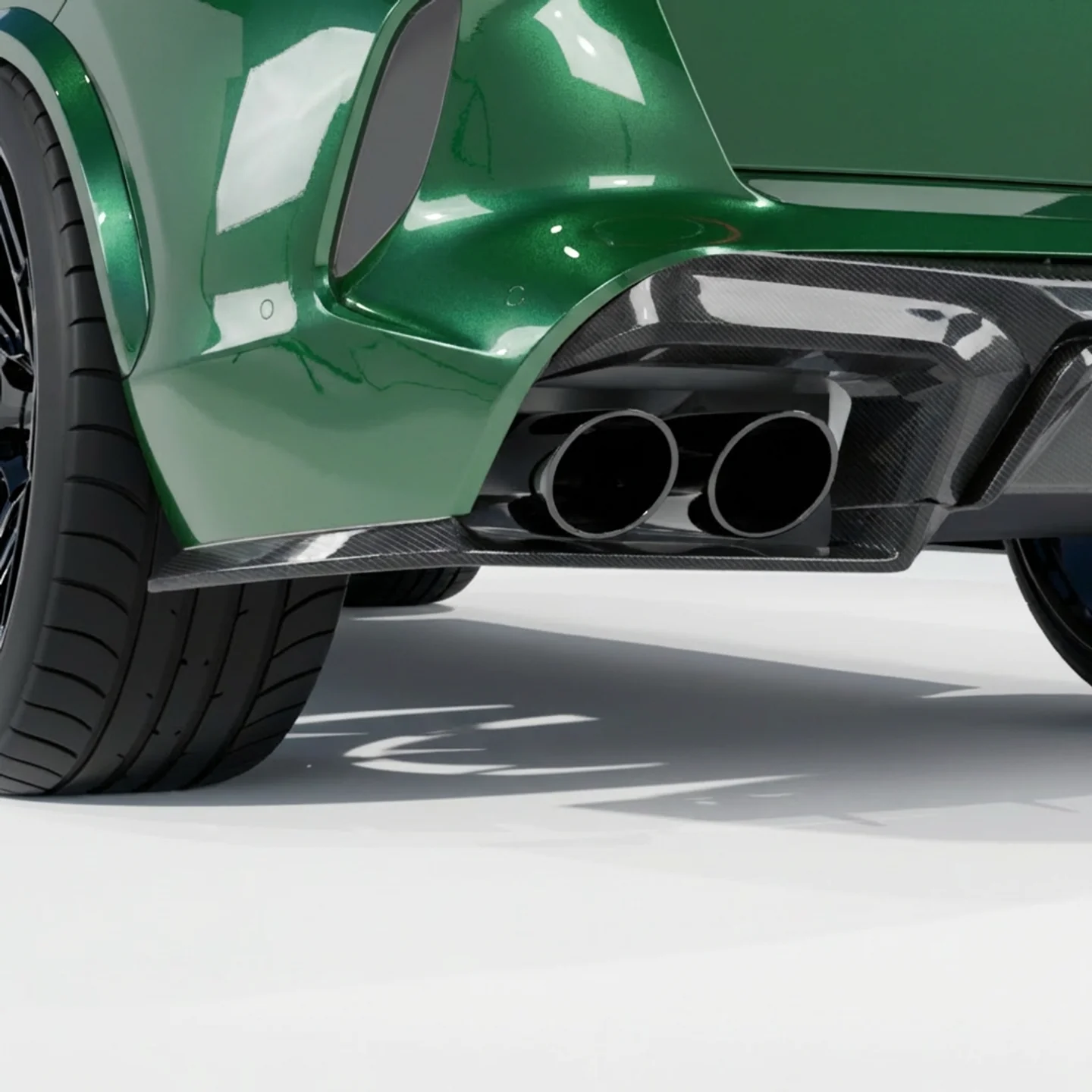 BMW F95 X5M 2019+ DRY CARBON FIBRE REAR BUMPER CORNERS - V1 - Image 2