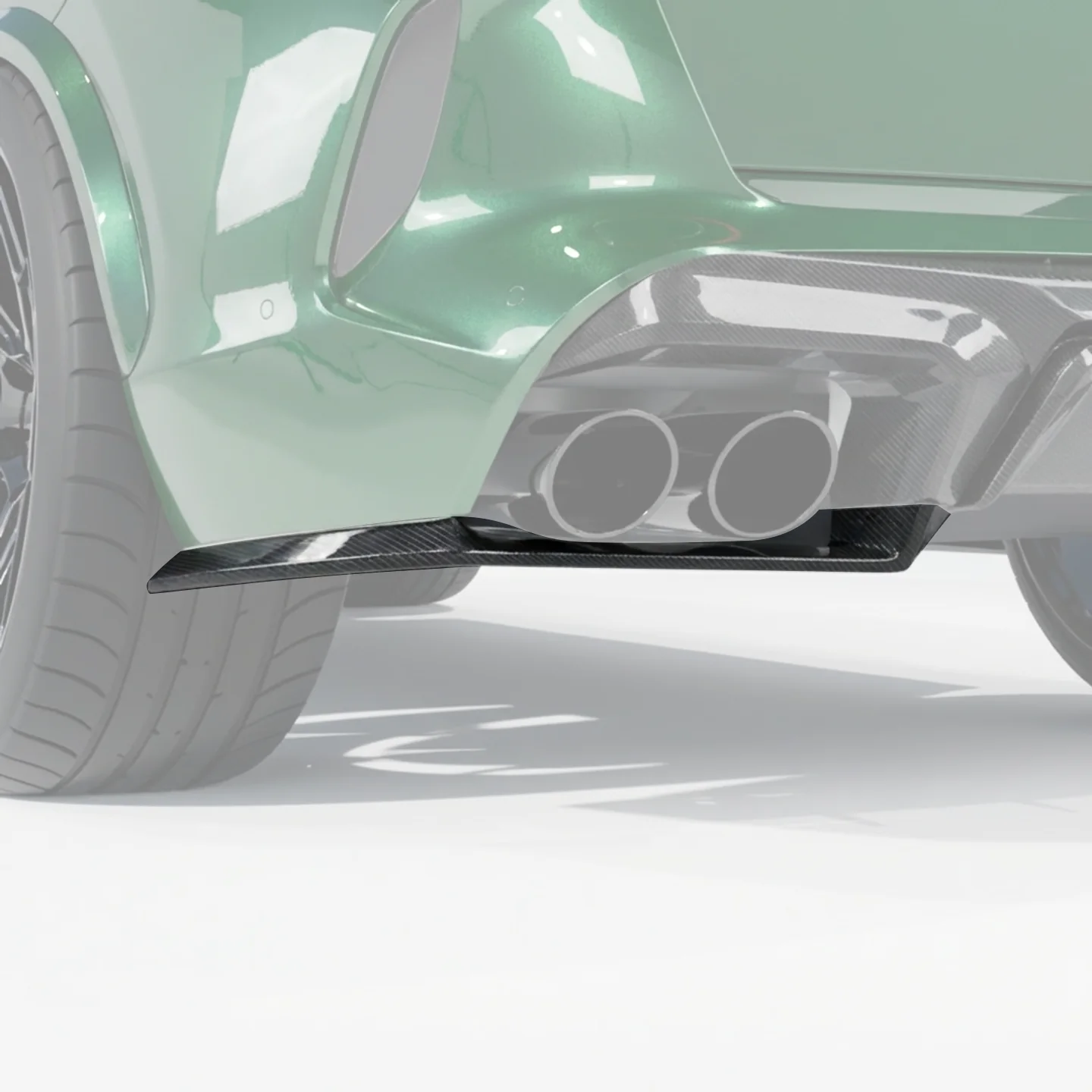 BMW F95 X5M 2019+ DRY CARBON FIBRE REAR BUMPER CORNERS - V1 - Image 3