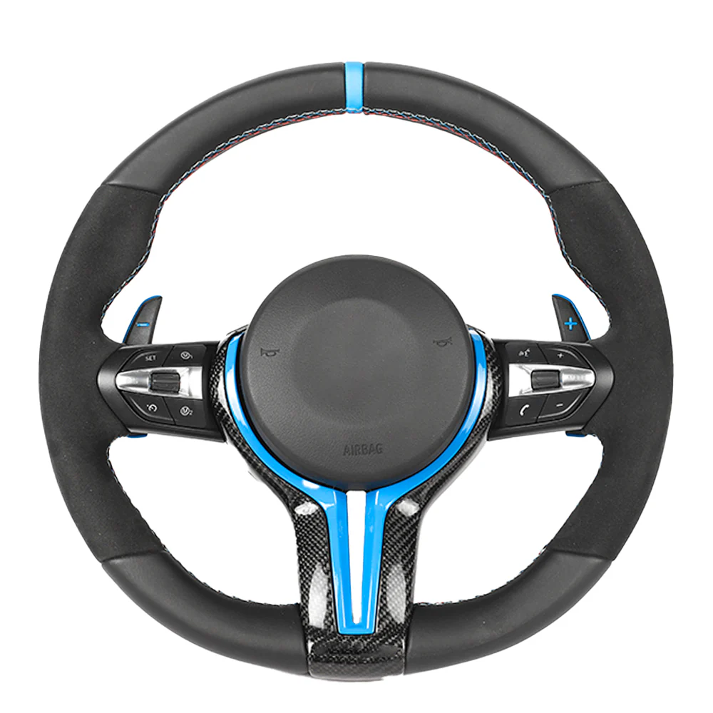 BMW FXX LEATHER / ALCANTARA / FLAT BOTTOM CUSTOM STEERING WHEEL