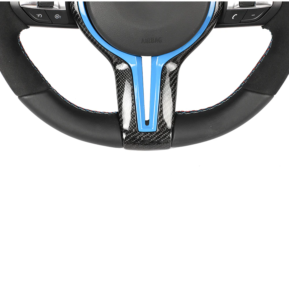 BMW FXX LEATHER / ALCANTARA / FLAT BOTTOM CUSTOM STEERING WHEEL - Image 10