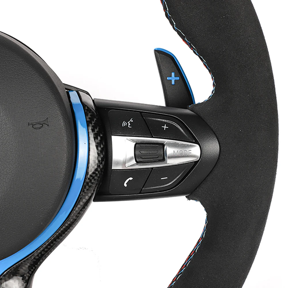 BMW FXX LEATHER / ALCANTARA / FLAT BOTTOM CUSTOM STEERING WHEEL - Image 12