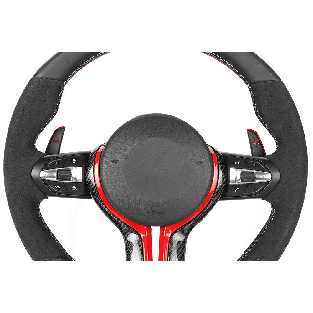 BMW FXX LEATHER / ALCANTARA / FLAT BOTTOM CUSTOM STEERING WHEEL - Image 7