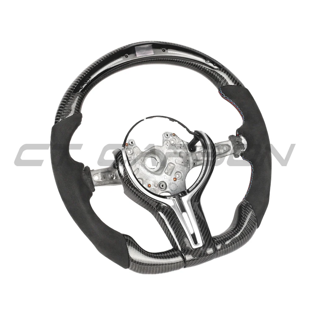 BMW FXX CARBON FIBRE / ALCANTARA / LED FLAT BOTTOM CUSTOM STEERING WHEEL - Image 4