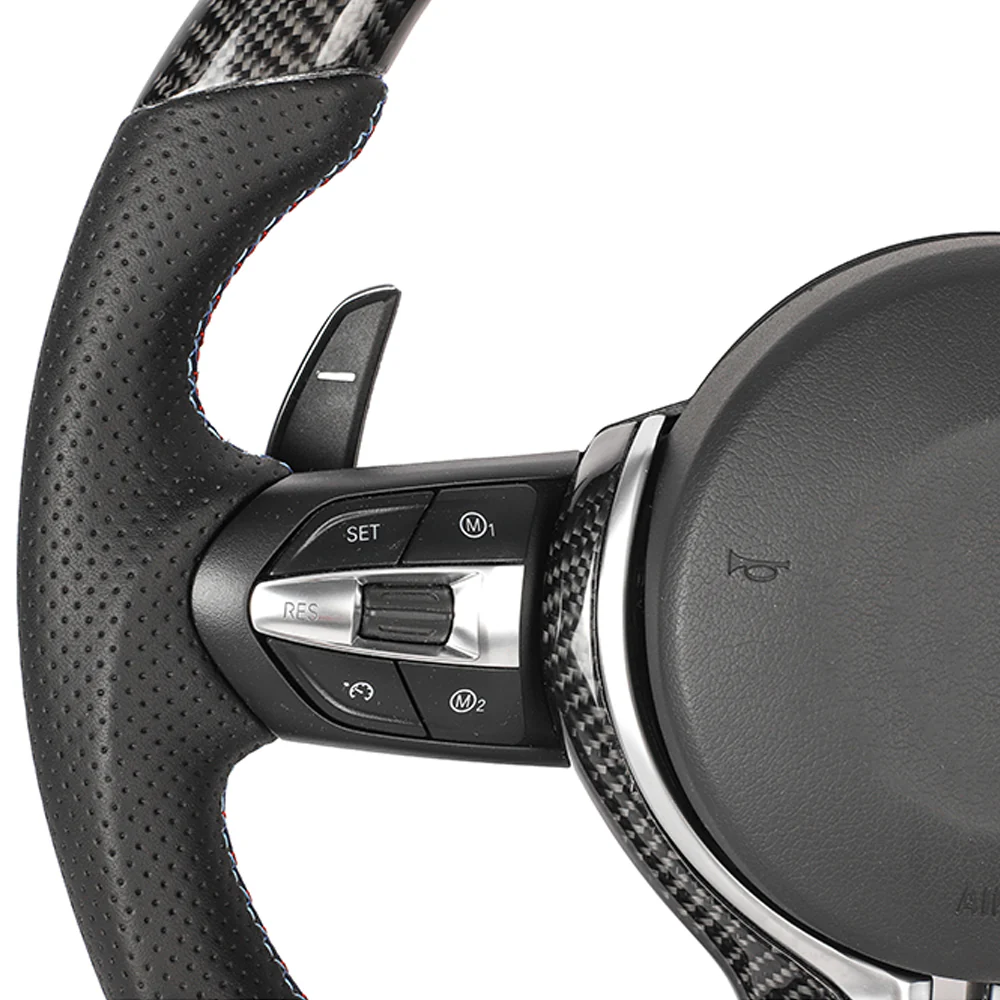 BMW FXX CARBON FIBRE / LEATHER FLAT BOTTOM CUSTOM STEERING WHEEL - Image 5