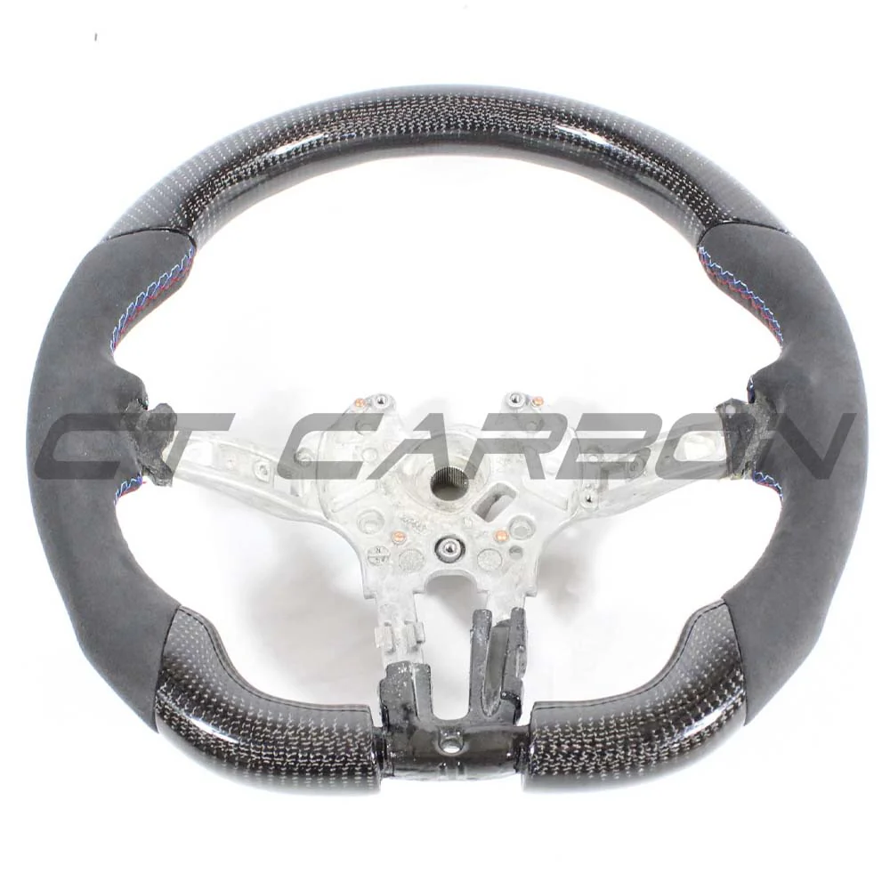 BMW FXX CARBON FIBRE / LEATHER FLAT BOTTOM STEERING WHEEL - Image 2