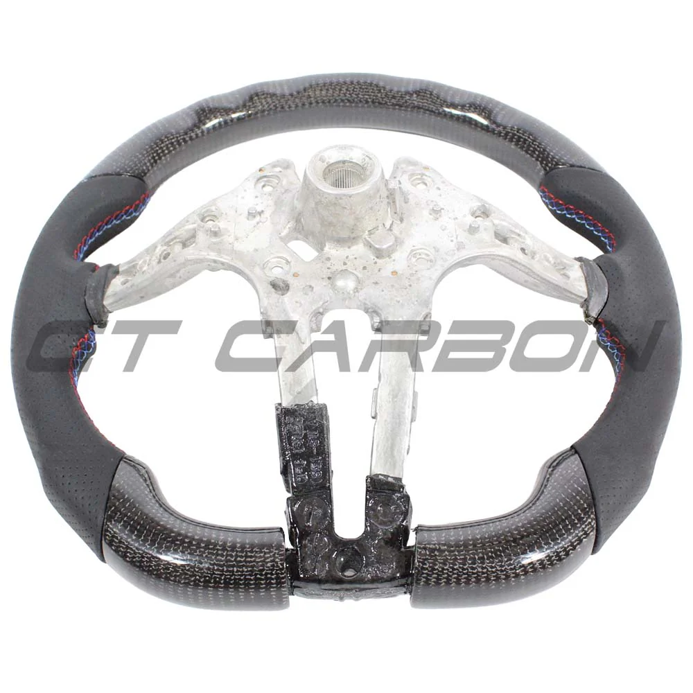 BMW FXX CARBON FIBRE / LEATHER FLAT BOTTOM STEERING WHEEL - Image 5