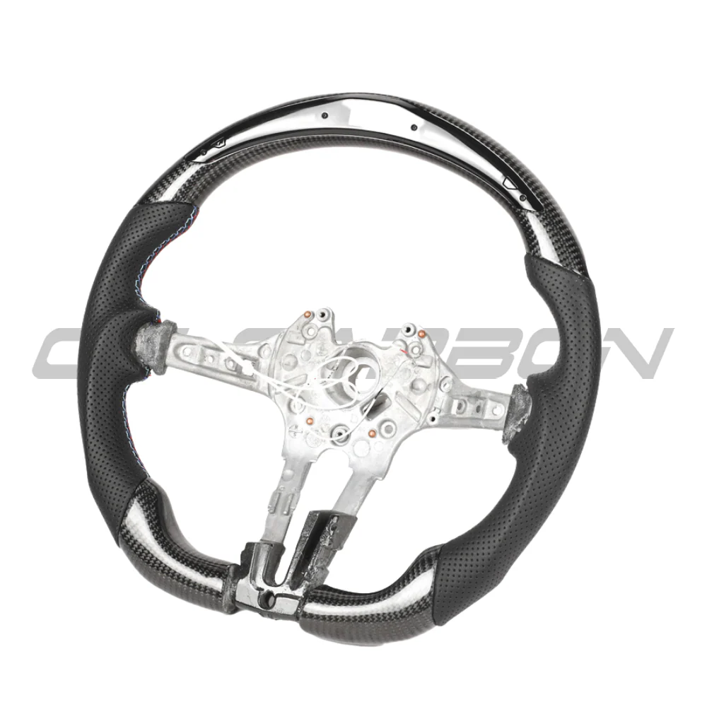 BMW FXX CARBON FIBRE / LEATHER / LED FLAT BOTTOM CUSTOM STEERING WHEEL - Image 7
