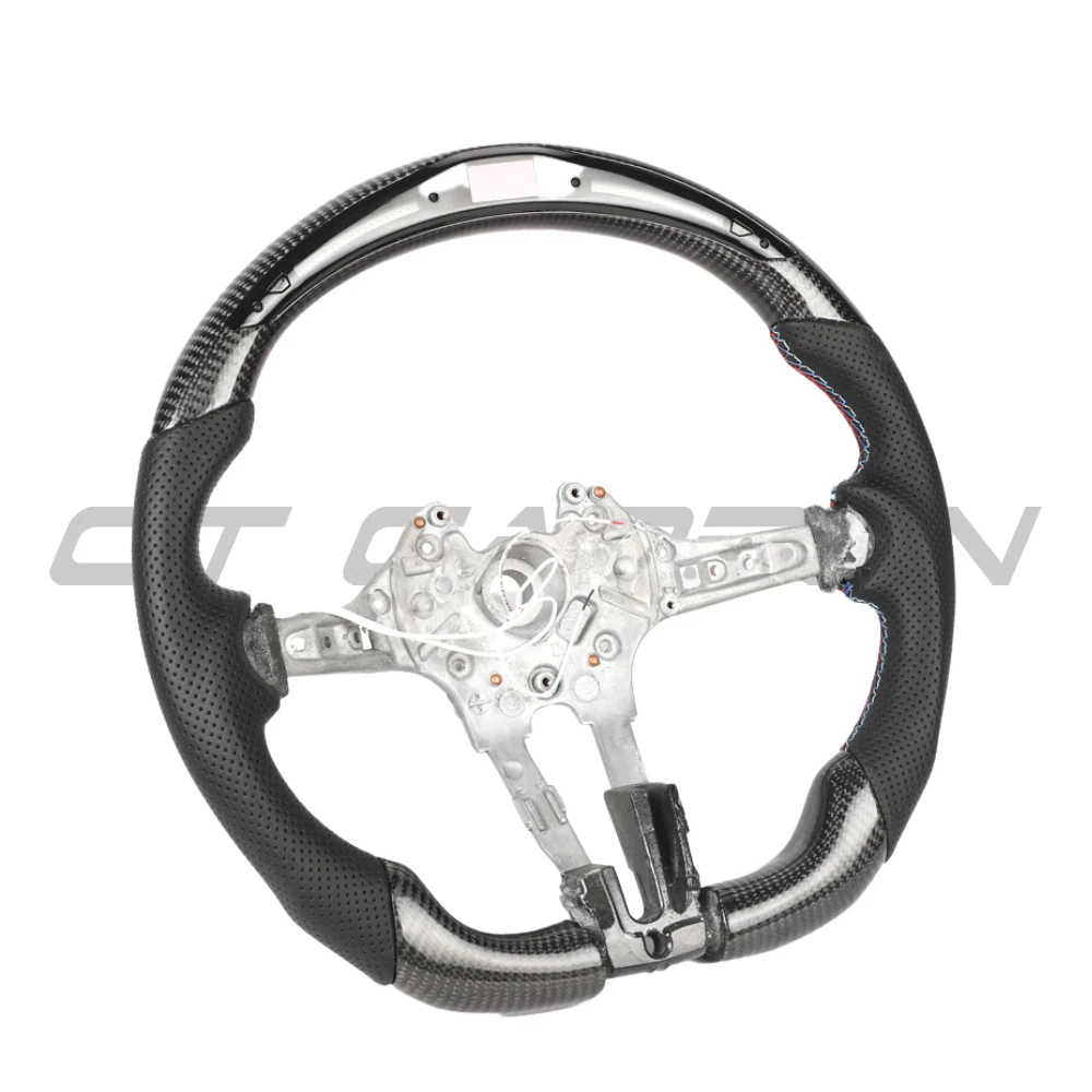 BMW FXX CARBON FIBRE / LEATHER / LED FLAT BOTTOM CUSTOM STEERING WHEEL - Image 8