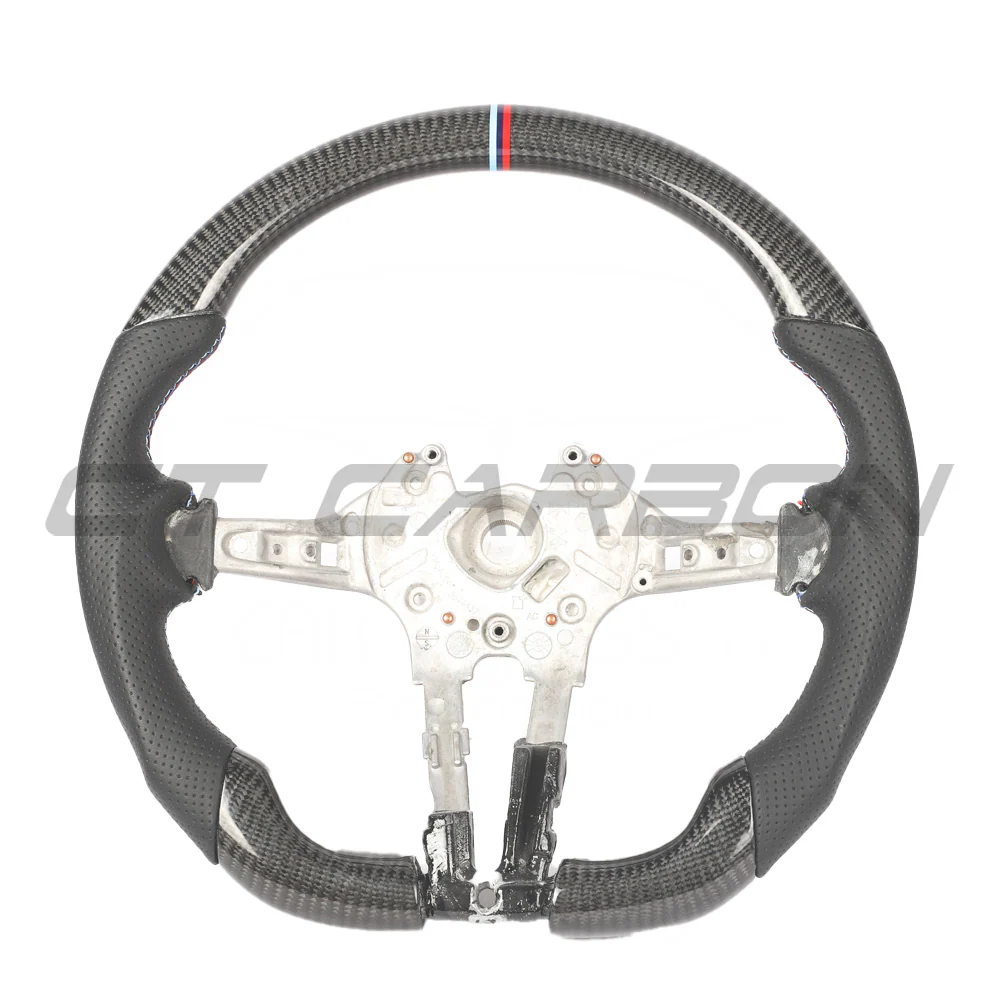BMW FXX CARBON FIBRE & LEATHER FLAT BOTTOM CUSTOM STEERING WHEEL - Image 2