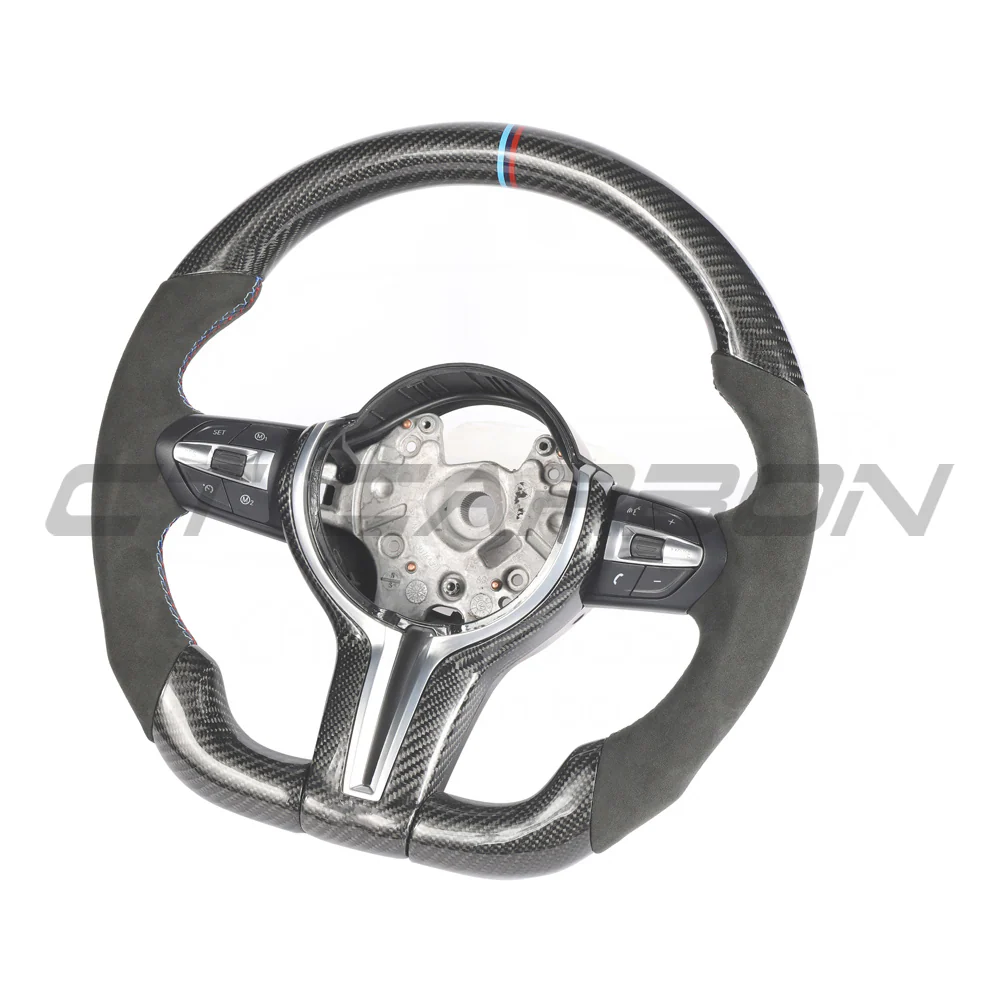 BMW FXX CARBON FIBRE & LEATHER FLAT BOTTOM CUSTOM STEERING WHEEL - Image 6