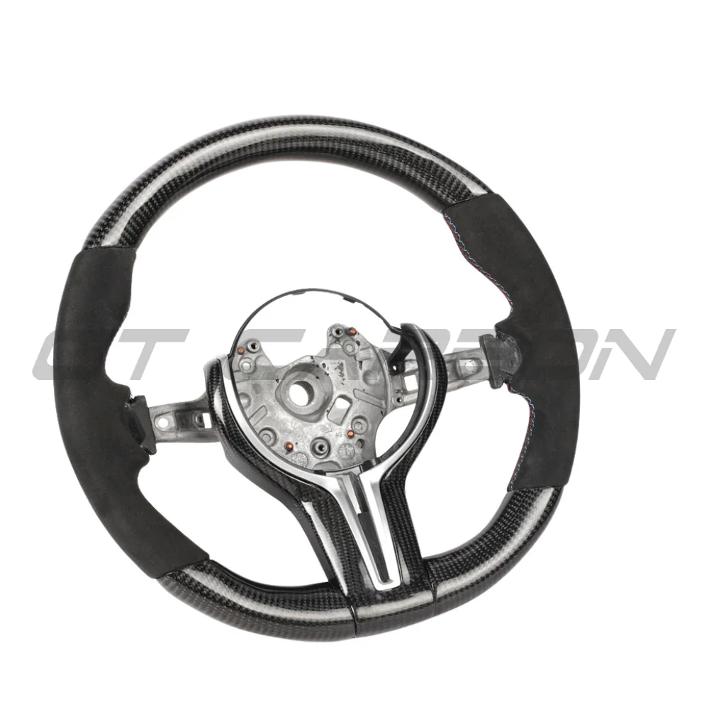 BMW FXX CARBON FIBRE & ALCANTARA ROUND CUSTOM STEERING WHEEL - Image 5